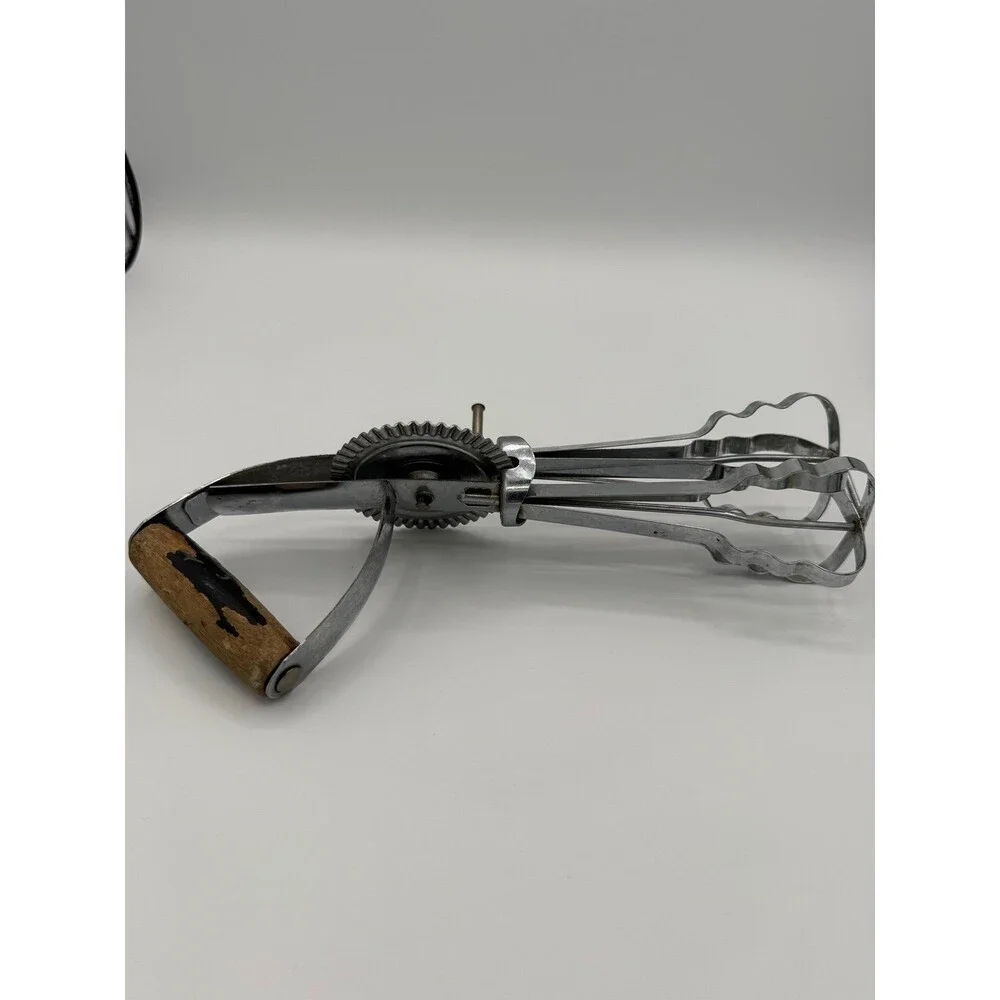 Vintage EKCO Super Speed Hand Crank Egg Beater Mixer Metal Tested Working